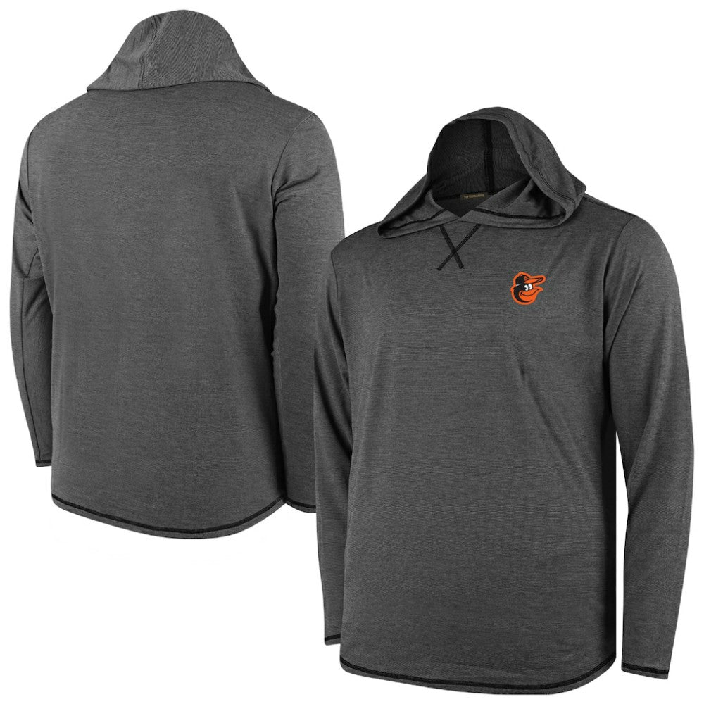 Baltimore Orioles Butter Stripe Tri-Blend Long Sleeve Hoodie T-Shirt - Black | MLB Near me