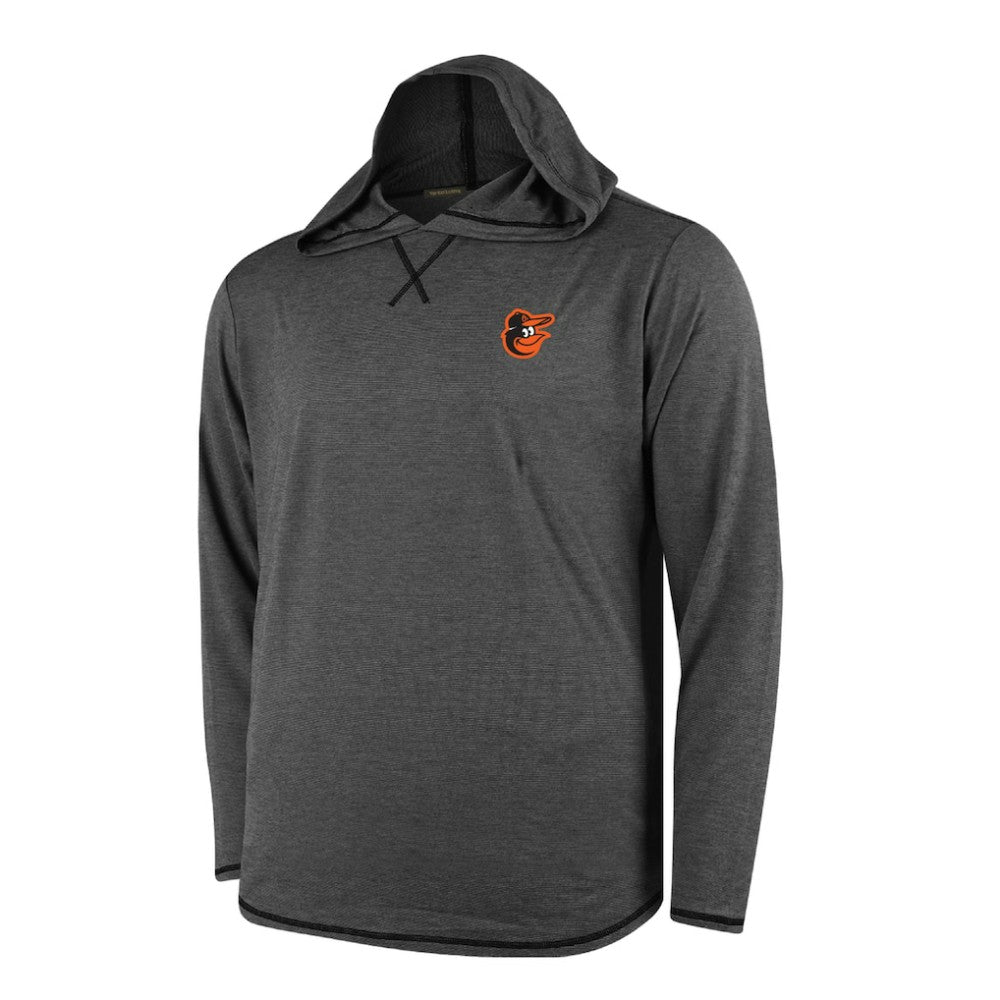 Baltimore Orioles Butter Stripe Tri-Blend Long Sleeve Hoodie T-Shirt - Black | MLB Near me