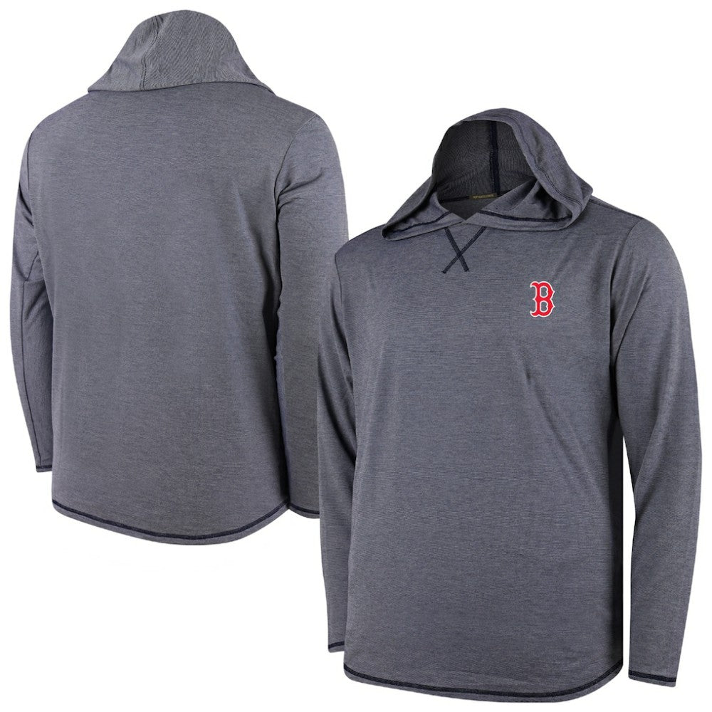 Boston Red Sox Butter Stripe Tri-Blend Long Sleeve Hoodie T-Shirt - Navy | MLB Online