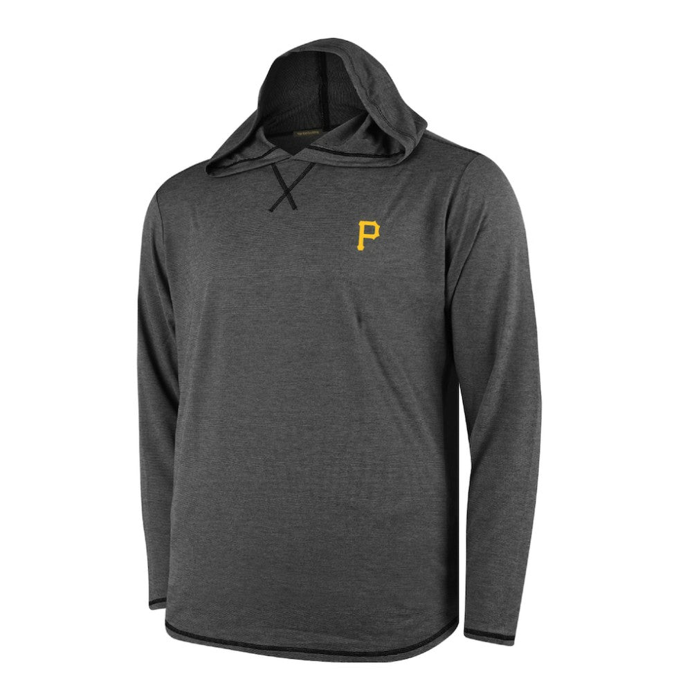 Pittsburgh Pirates Butter Stripe Tri-Blend Long Sleeve Hoodie T-Shirt - Black | MLB Online
