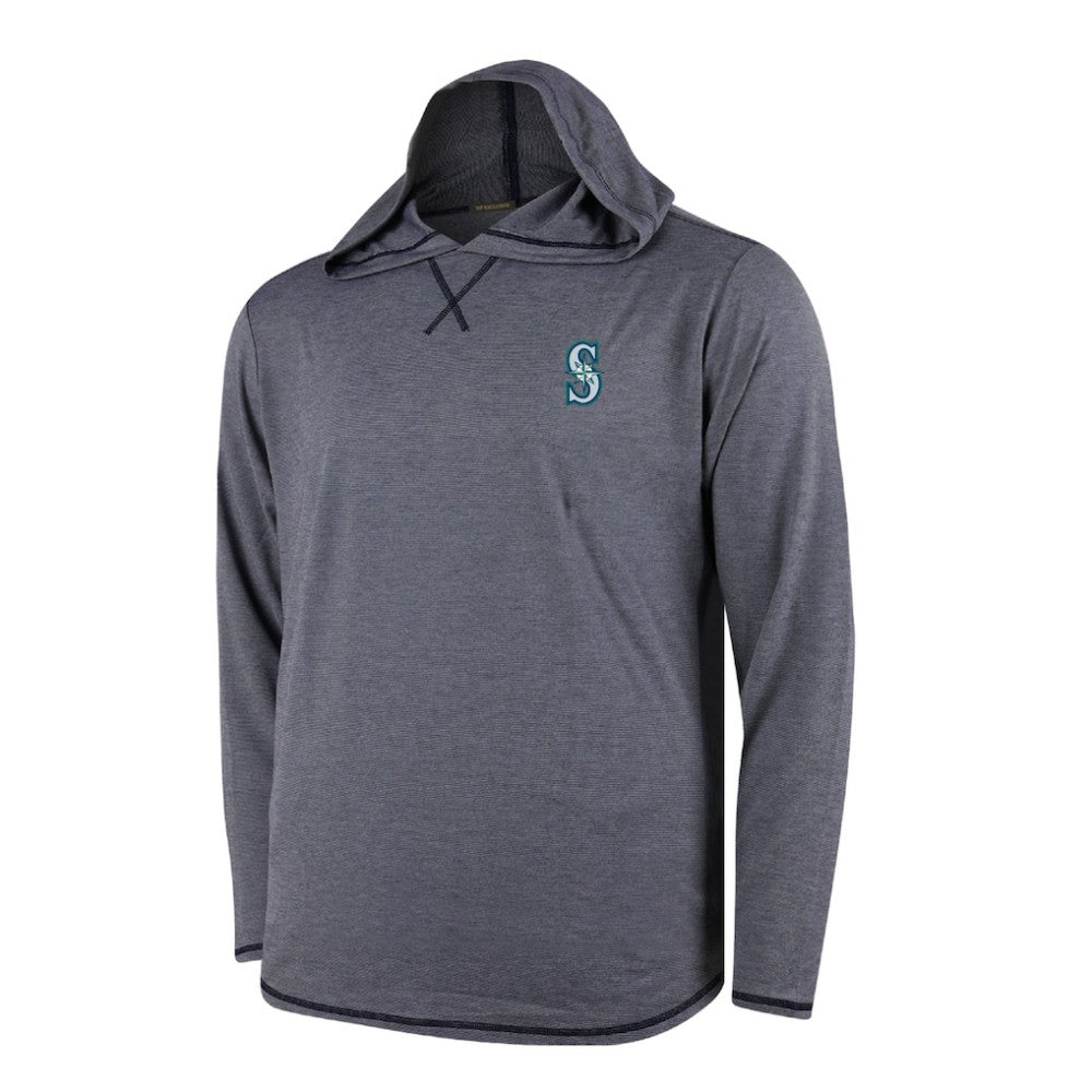 Seattle Mariners Butter Stripe Tri-Blend Long Sleeve Hoodie T-Shirt - Navy | MLB Online