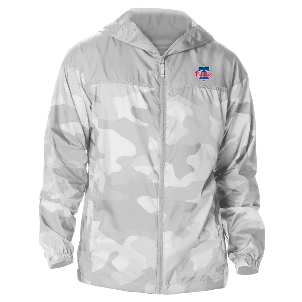 Philadelphia Phillies Columbia Camo Flash Challenger Full-Zip Windbreaker Jacket | MLB Discount