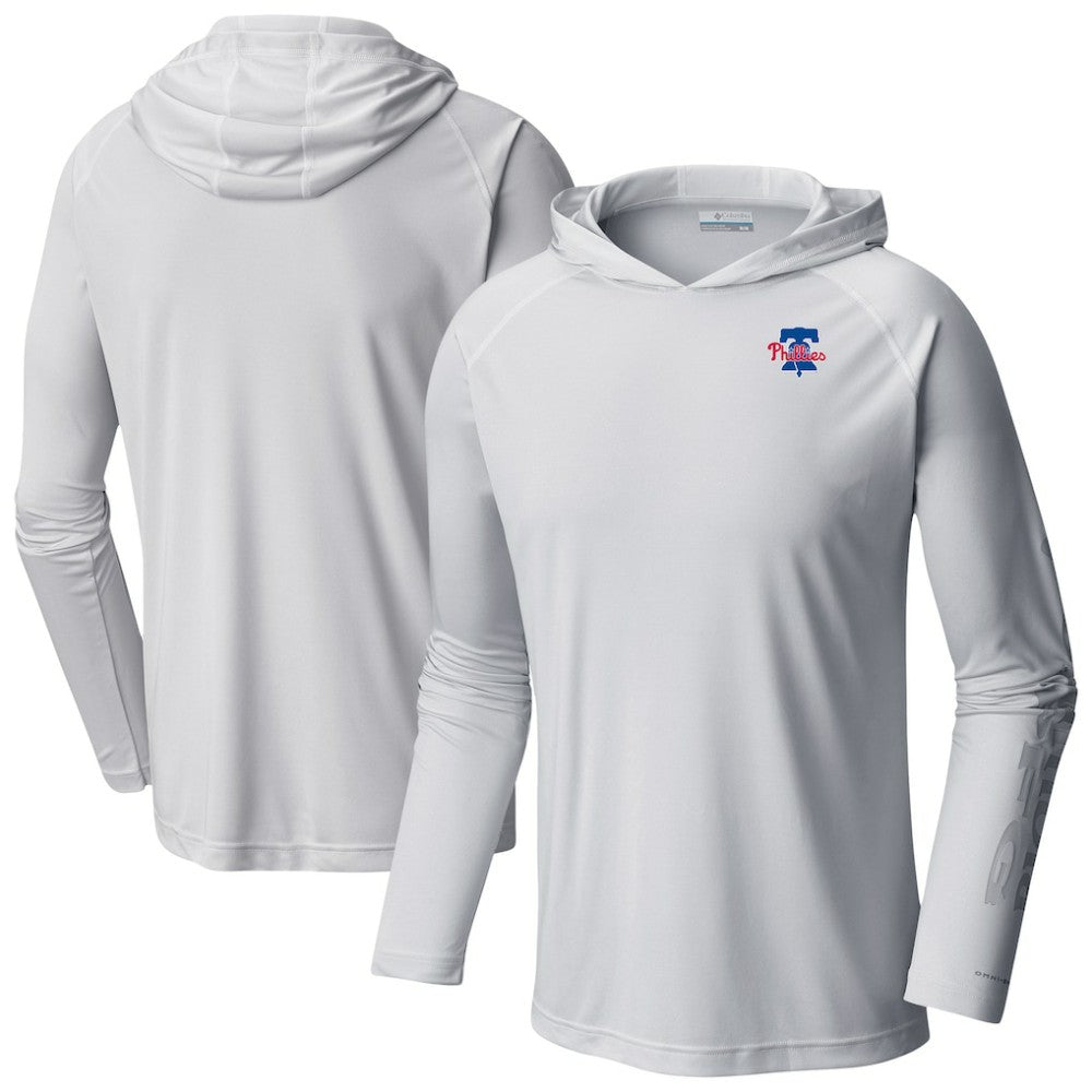 Philadelphia Phillies Columbia Omni-Wick Terminal Tackle Raglan Long Sleeve Hoodie T-Shirt | MLB On Sale