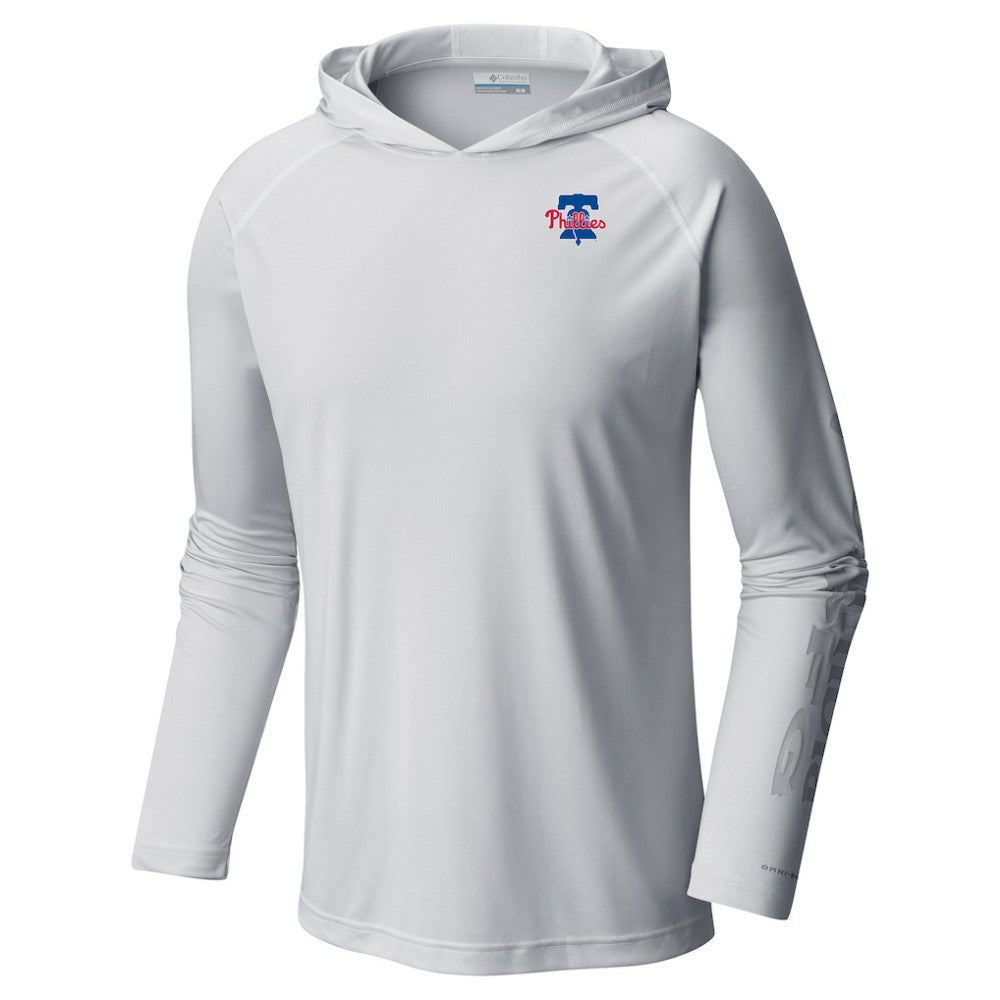 Philadelphia Phillies Columbia Omni-Wick Terminal Tackle Raglan Long Sleeve Hoodie T-Shirt | MLB On Sale