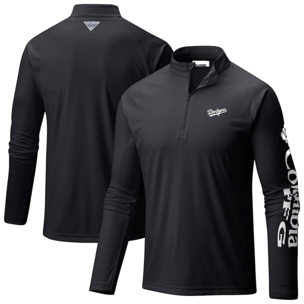 Los Angeles Dodgers Columbia Terminal Tackle Raglan Omni-Shade Quarter-Zip Pullover Top | MLB New