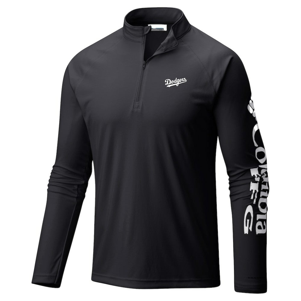 Los Angeles Dodgers Columbia Terminal Tackle Raglan Omni-Shade Quarter-Zip Pullover Top | MLB New