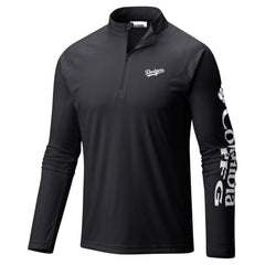 Los Angeles Dodgers Columbia Terminal Tackle Raglan Omni-Shade Quarter-Zip Pullover Top | MLB New