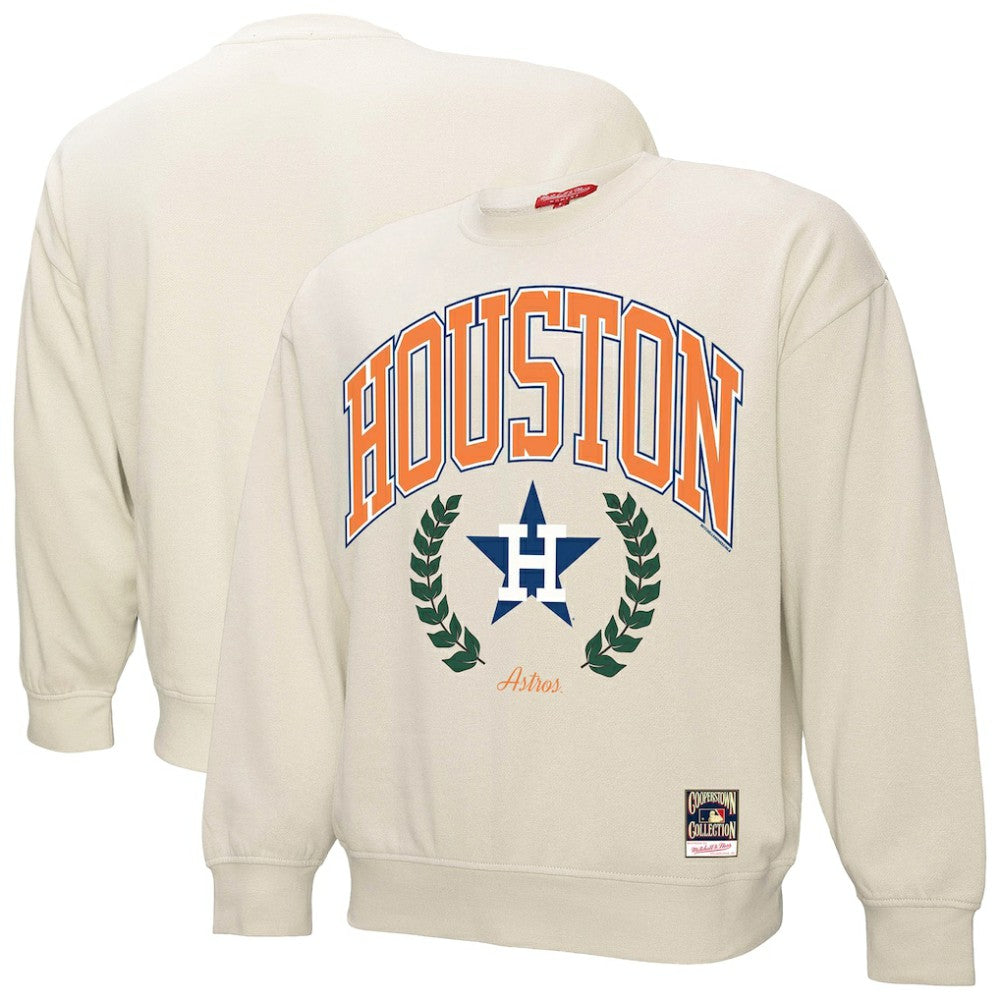 Houston Astros Mitchell & Ness Women's Cooperstown Collection Laurel Crew Pullover Sweatshirt | MLB Sale