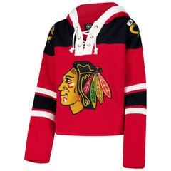 Chicago Blackhawks '47 Women's Cropped Superior Lacer Pullover Hoodie Discount