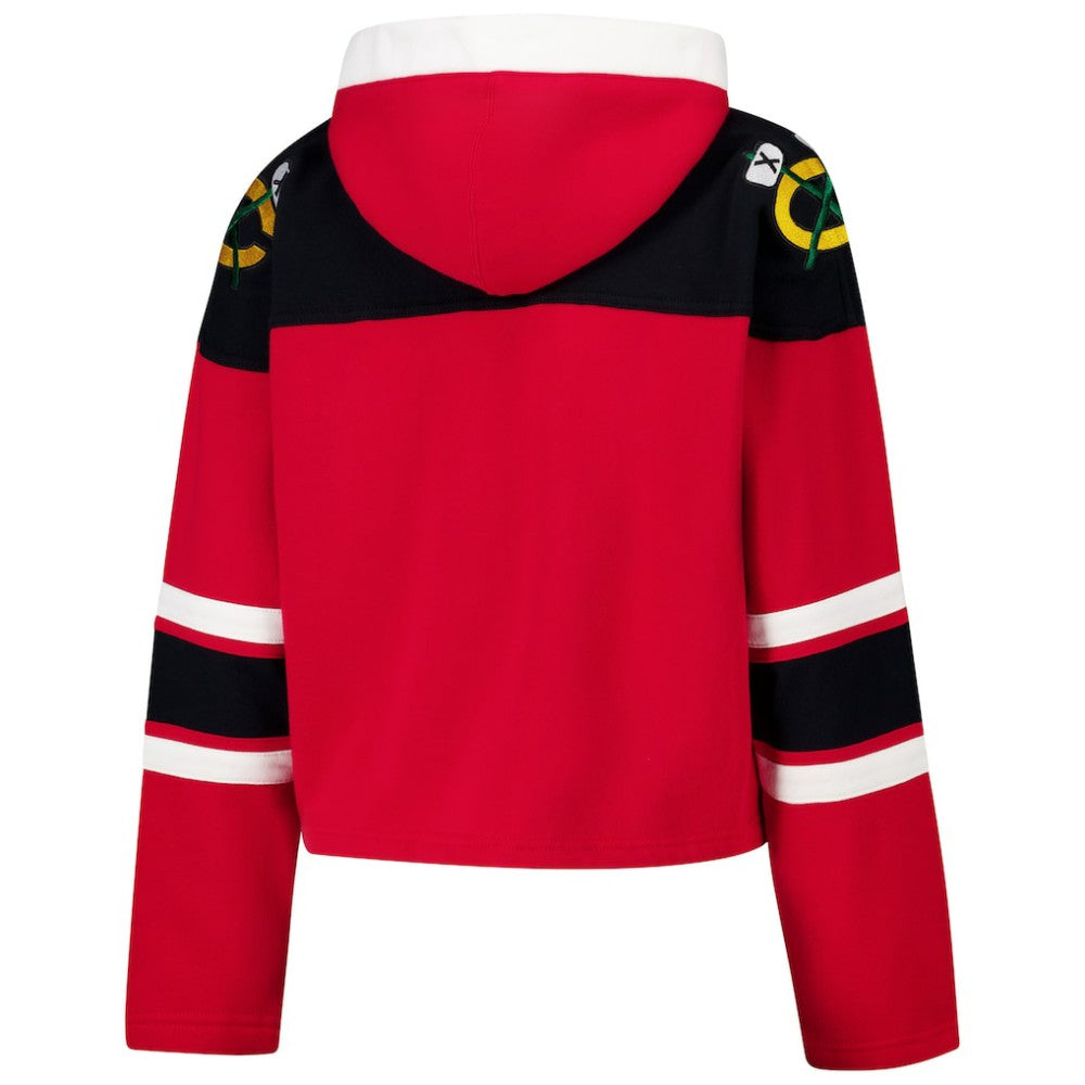 Chicago Blackhawks '47 Women's Cropped Superior Lacer Pullover Hoodie Discount