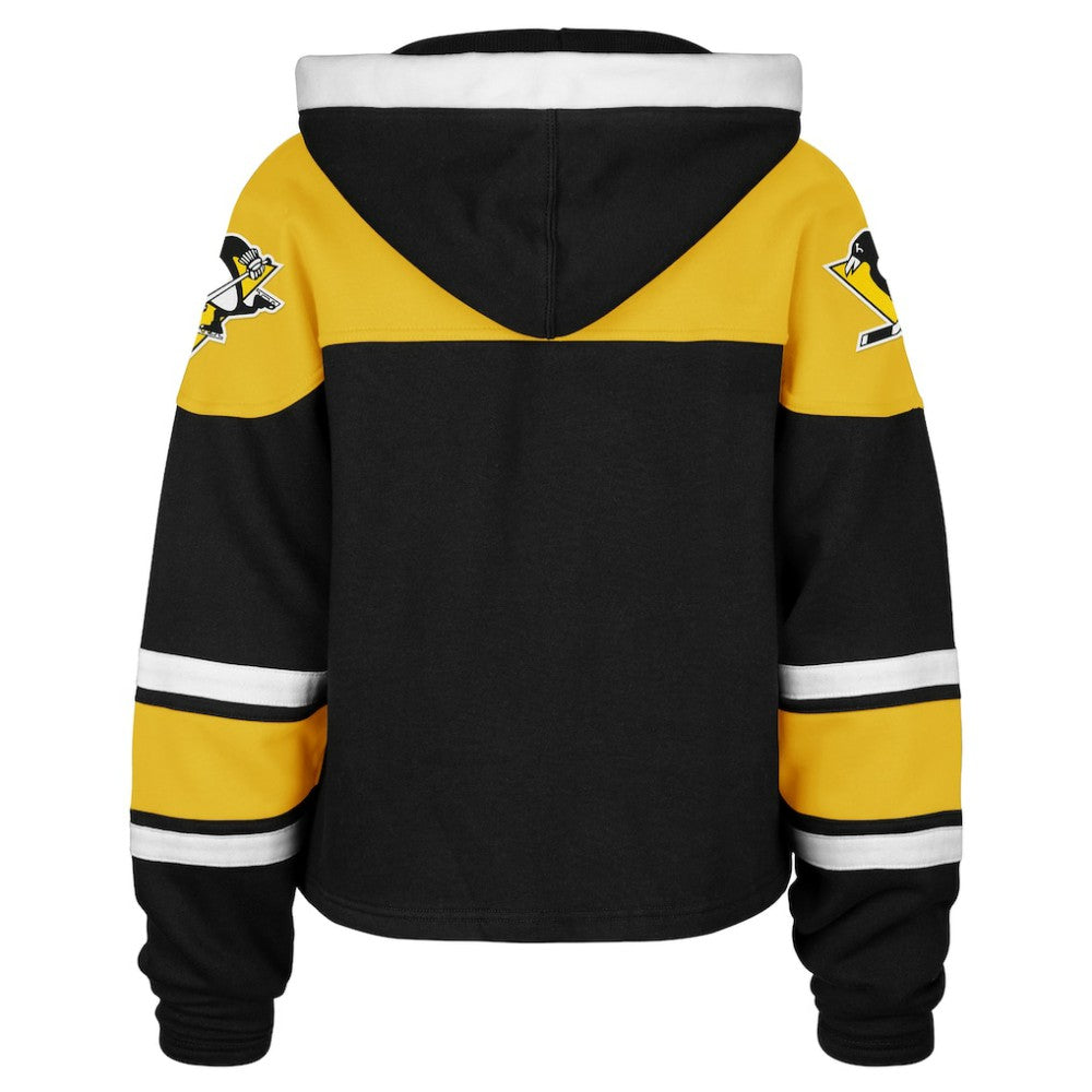 Pittsburgh Penguins '47 Women's Cropped Superior Lacer Pullover Hoodie Outlet
