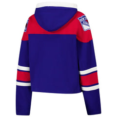 New York Rangers '47 Women's Cropped Superior Lacer Pullover Hoodie On Sale