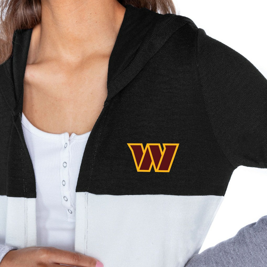 Washington Commanders  Gameday Couture Women's Tri-Blend Color Block Lightweight Cardigan Hoodie
