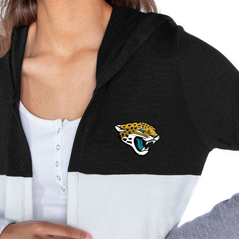 Jacksonville Jaguars  Gameday Couture Women's Tri-Blend Color Block Lightweight Cardigan Hoodie