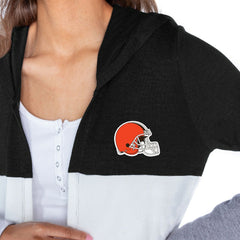 Cleveland Browns  Gameday Couture Women's Tri-Blend Color Block Lightweight Cardigan Hoodie