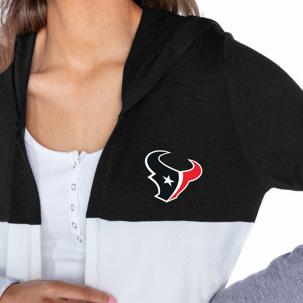 Houston Texans  Gameday Couture Women's Tri-Blend Color Block Lightweight Cardigan Hoodie
