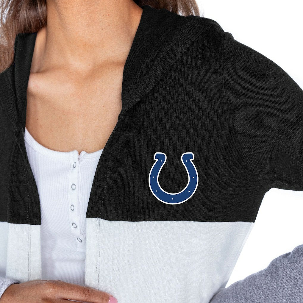 Indianapolis Colts  Gameday Couture Women's Tri-Blend Color Block Lightweight Cardigan Hoodie