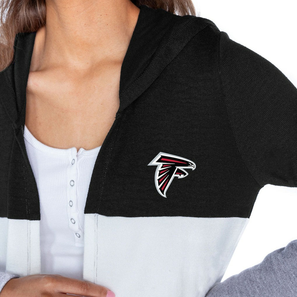 Atlanta Falcons  Gameday Couture Women's Tri-Blend Color Block Lightweight Cardigan Hoodie