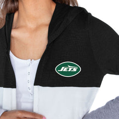 New York Jets  Gameday Couture Women's Tri-Blend Color Block Lightweight Cardigan Hoodie