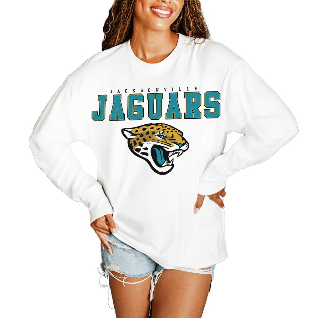 Jacksonville Jaguars  Gameday Couture Women's Big Goals Oversized Long Sleeve T-Shirt