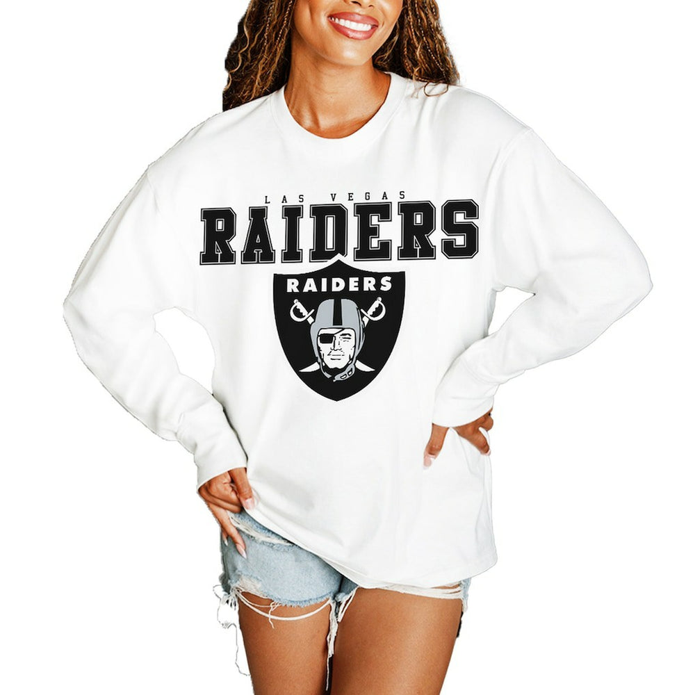 Las Vegas Raiders  Gameday Couture Women's Big Goals Oversized Long Sleeve T-Shirt