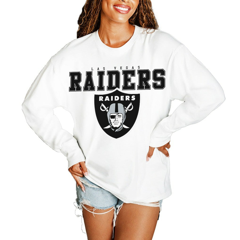 Las Vegas Raiders  Gameday Couture Women's Big Goals Oversized Long Sleeve T-Shirt