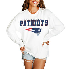 New England Patriots  Gameday Couture Women's Big Goals Oversized Long Sleeve T-Shirt