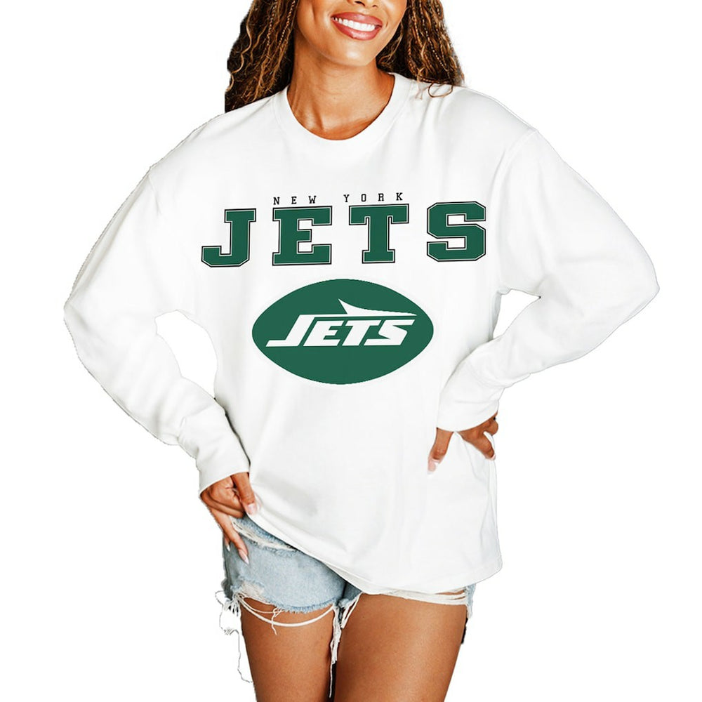 New York Jets  Gameday Couture Women's Big Goals Oversized Long Sleeve T-Shirt