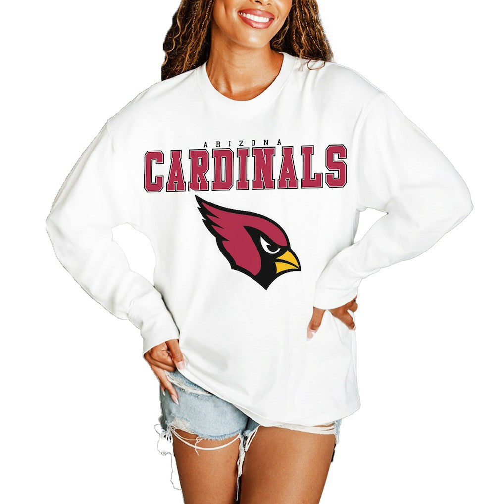 Arizona Cardinals  Gameday Couture Women's Big Goals Oversized Long Sleeve T-Shirt