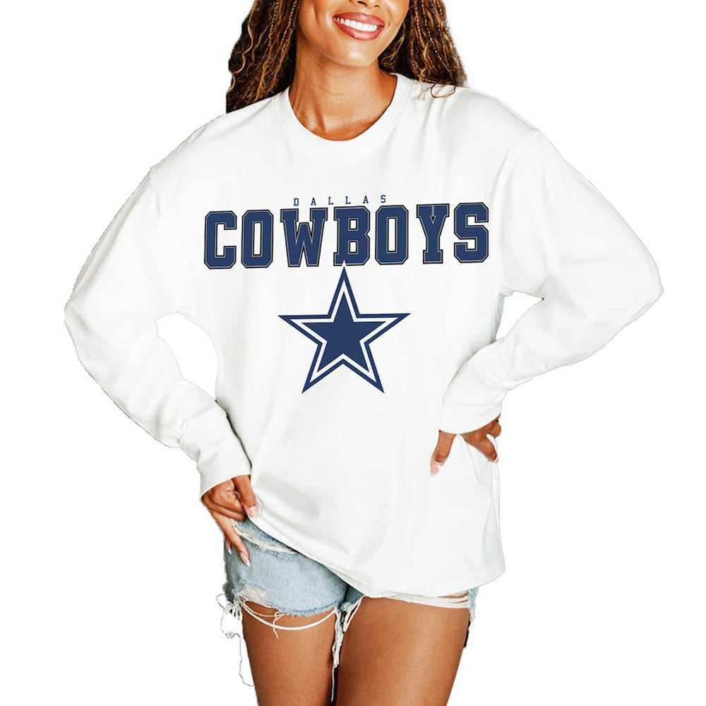 Dallas Cowboys  Gameday Couture Women's Big Goals Oversized Long Sleeve T-Shirt