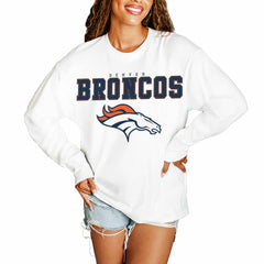 Denver Broncos  Gameday Couture Women's Big Goals Oversized Long Sleeve T-Shirt