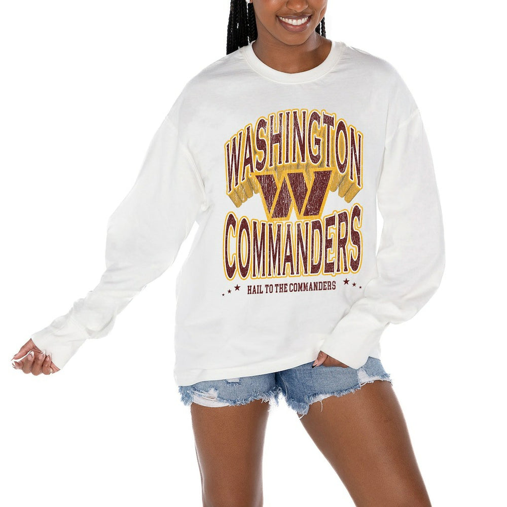 Washington Commanders  Gameday Couture Women's Time Out Oversized Long Sleeve T-Shirt