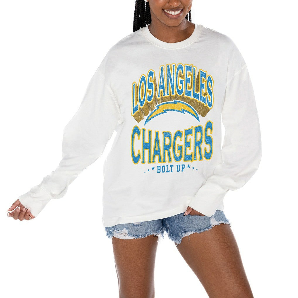 Los Angeles Chargers  Gameday Couture Women's Time Out Oversized Long Sleeve T-Shirt