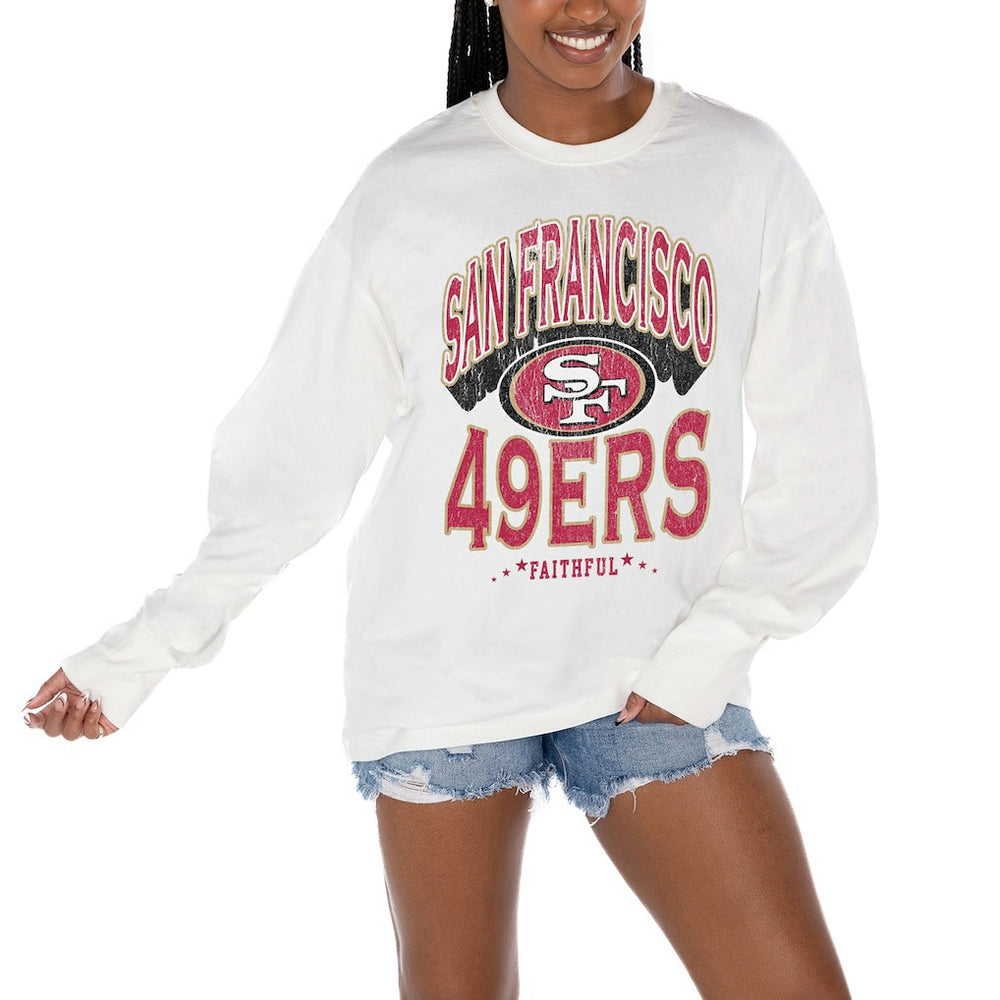 San Francisco 49ers  Gameday Couture Women's Time Out Oversized Long Sleeve T-Shirt