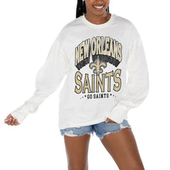 New Orleans Saints  Gameday Couture Women's Time Out Oversized Long Sleeve T-Shirt