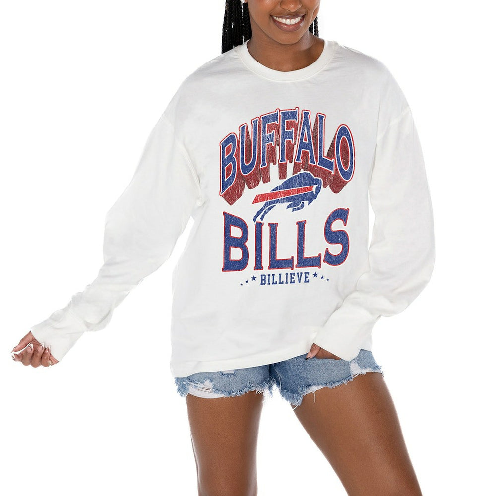 Buffalo Bills  Gameday Couture Women's Time Out Oversized Long Sleeve T-Shirt