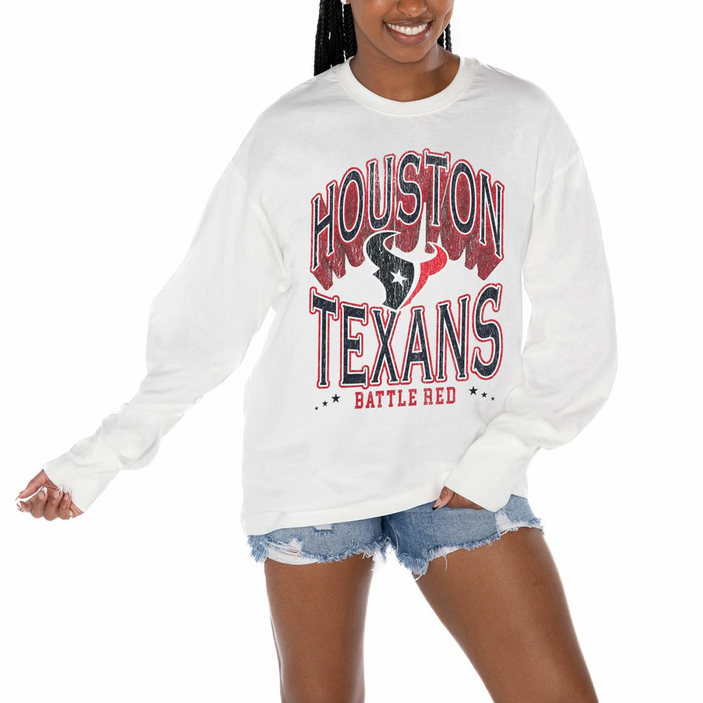 Houston Texans  Gameday Couture Women's Time Out Oversized Long Sleeve T-Shirt