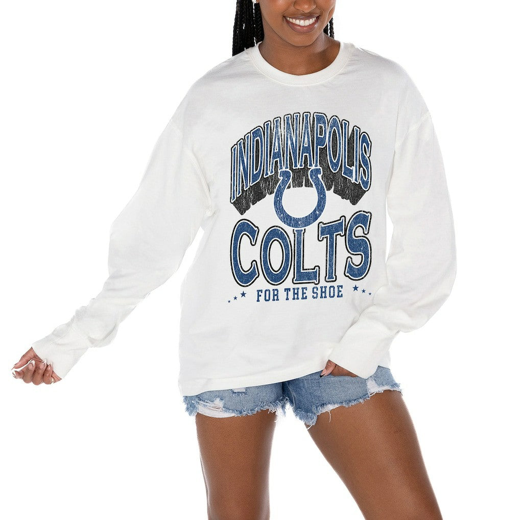 Indianapolis Colts  Gameday Couture Women's Time Out Oversized Long Sleeve T-Shirt