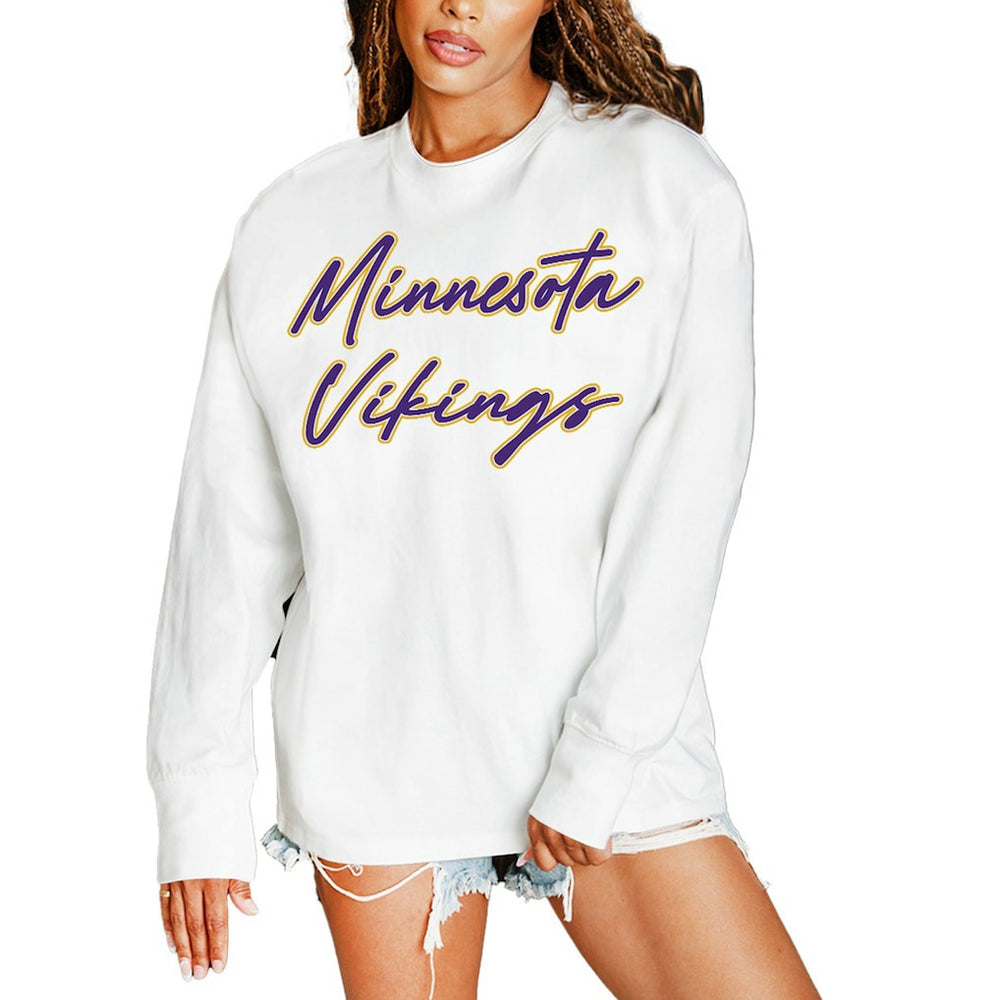 Minnesota Vikings  Gameday Couture Women's Classic Comeback Oversized Long Sleeve T-Shirt