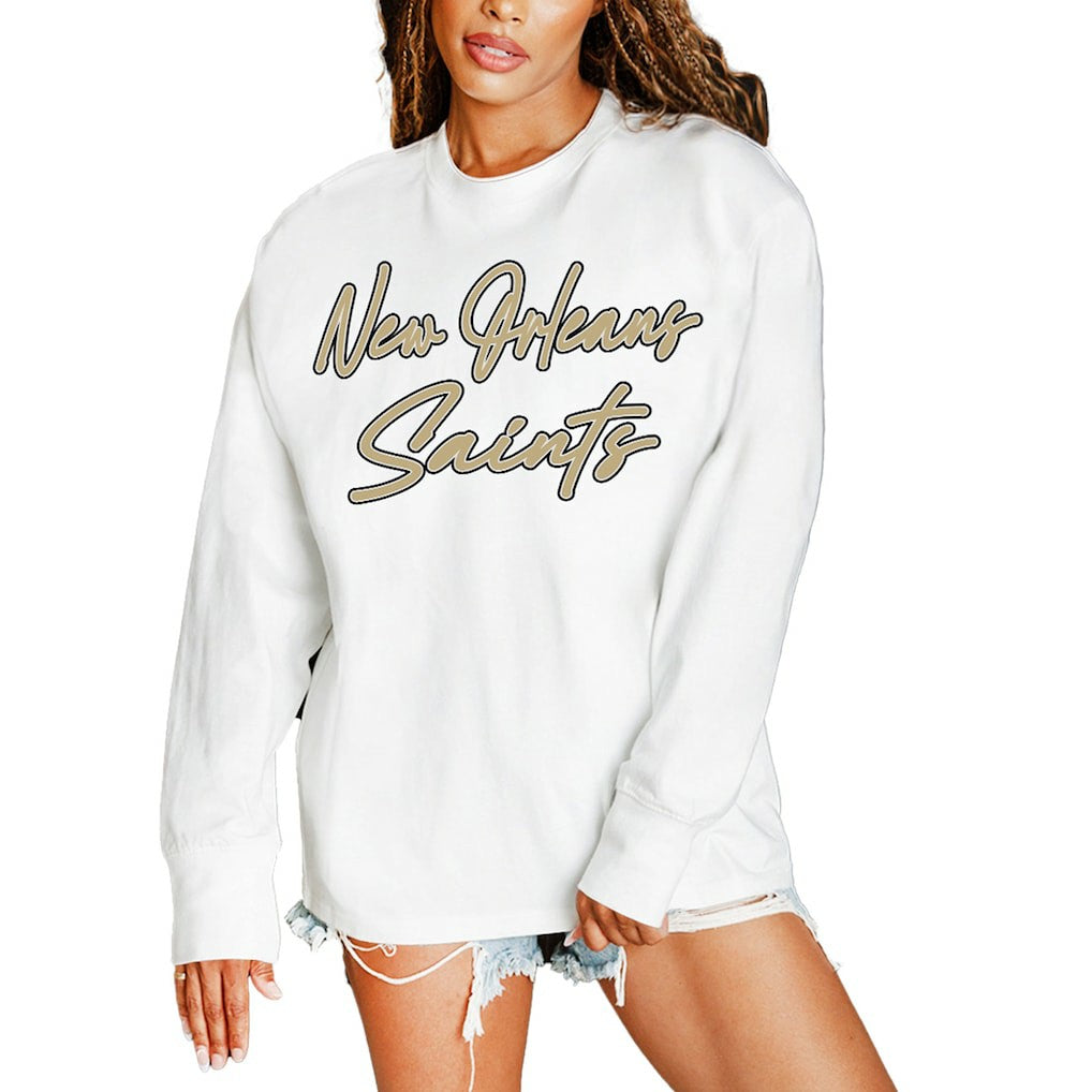 New Orleans Saints  Gameday Couture Women's Classic Comeback Oversized Long Sleeve T-Shirt