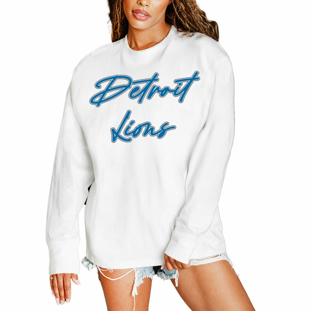 Detroit Lions  Gameday Couture Women's Classic Comeback Oversized Long Sleeve T-Shirt