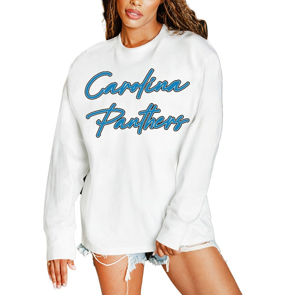 Carolina Panthers  Gameday Couture Women's Classic Comeback Oversized Long Sleeve T-Shirt