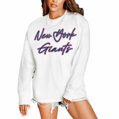 New York Giants  Gameday Couture Women's Classic Comeback Oversized Long Sleeve T-Shirt