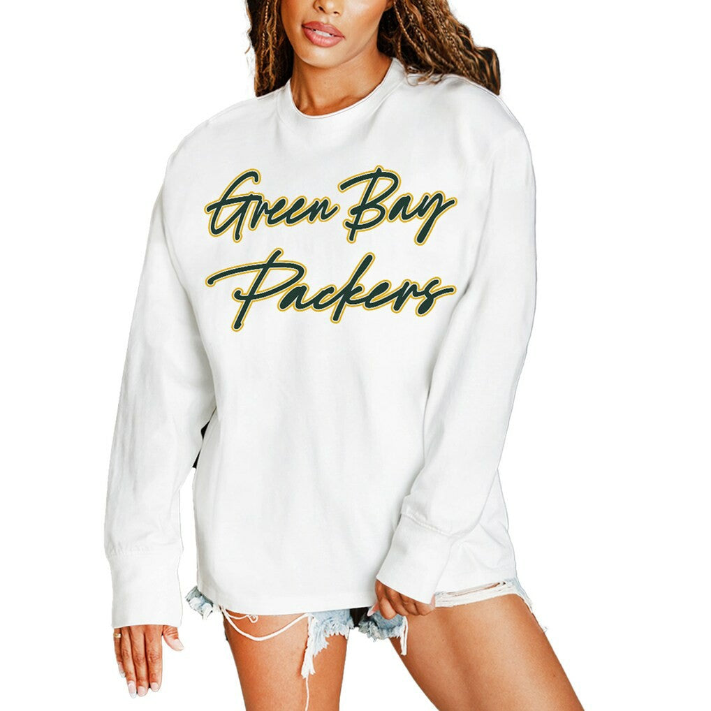 Green Bay Packers  Gameday Couture Women's Classic Comeback Oversized Long Sleeve T-Shirt