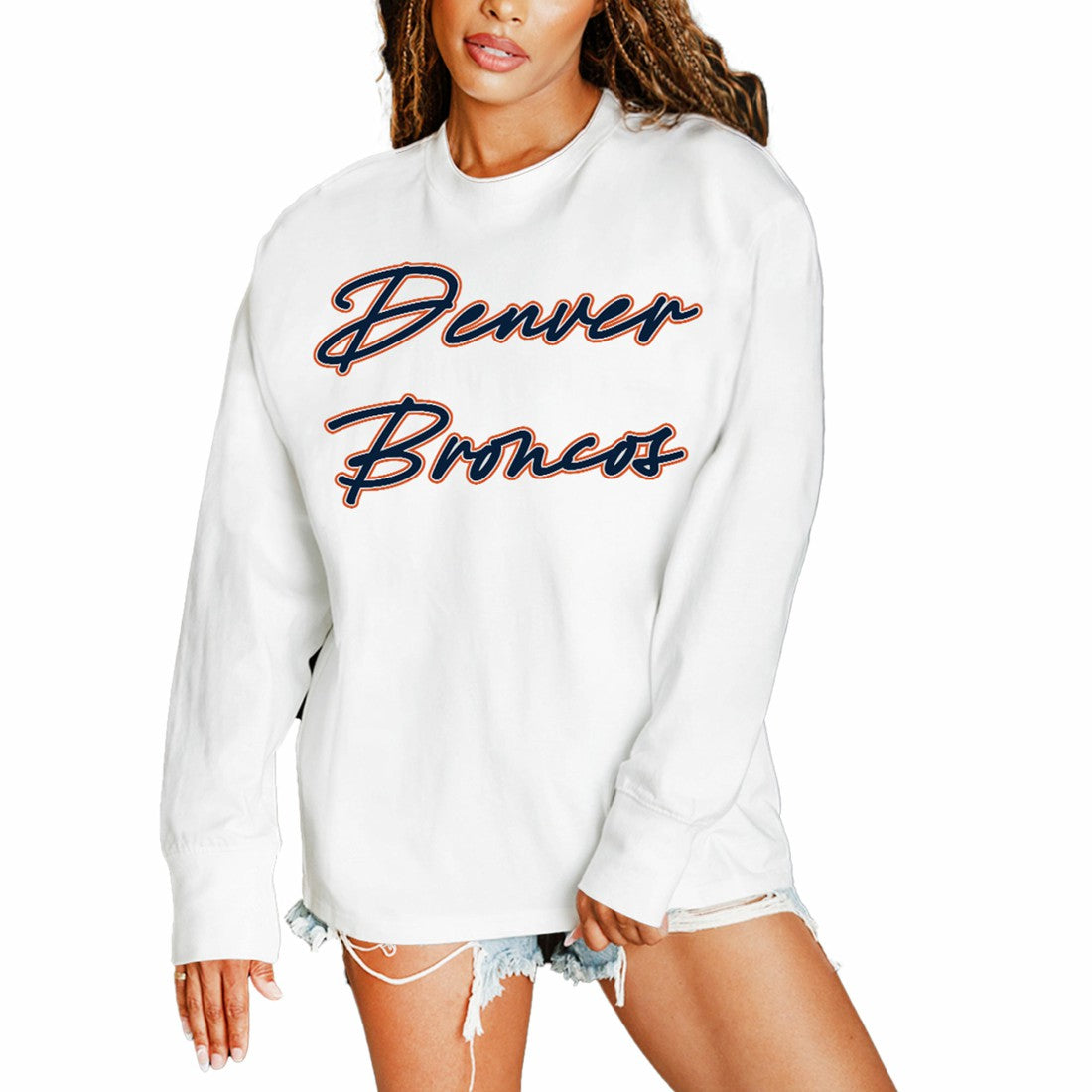 Denver Broncos  Gameday Couture Women's Classic Comeback Oversized Long Sleeve T-Shirt