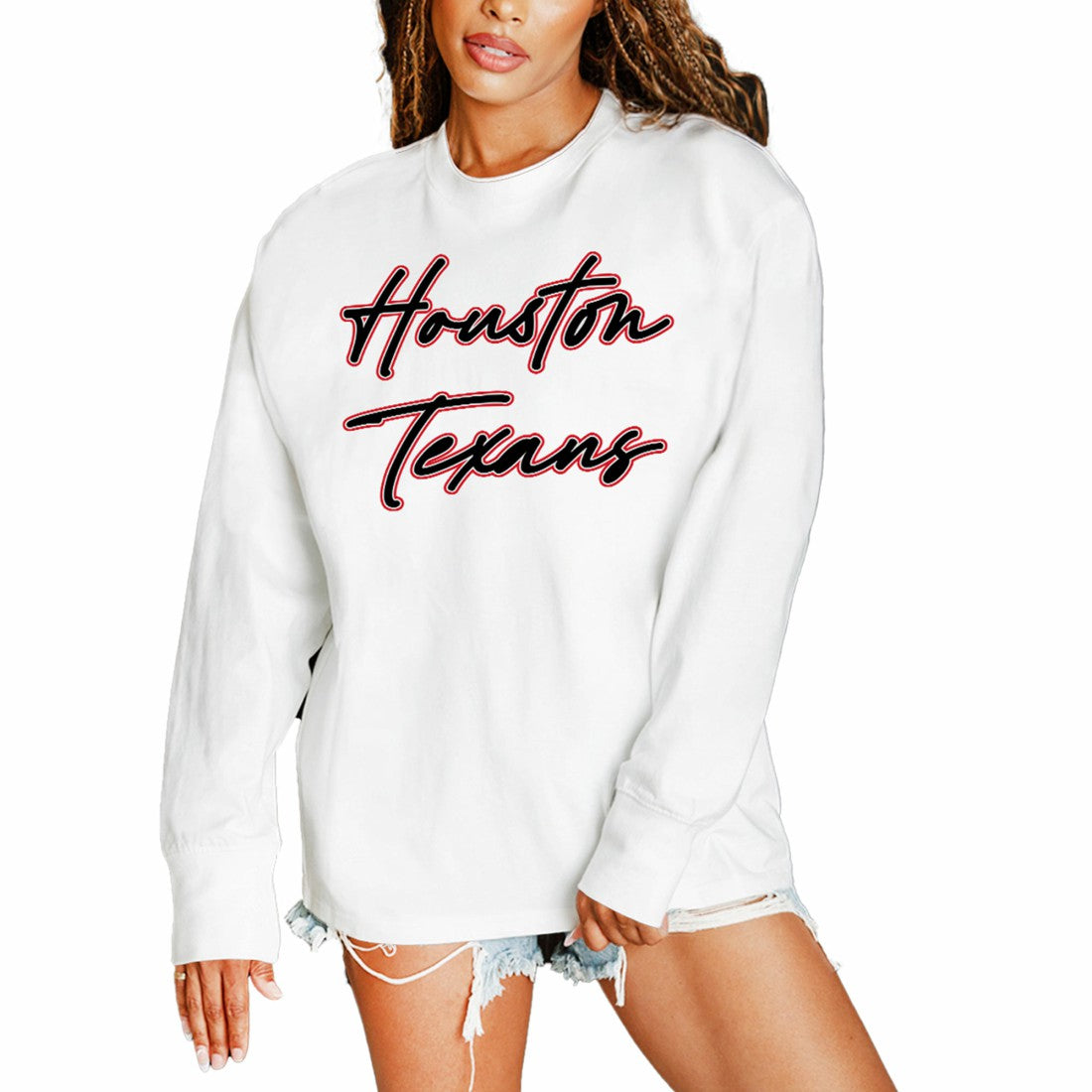 Houston Texans  Gameday Couture Women's Classic Comeback Oversized Long Sleeve T-Shirt