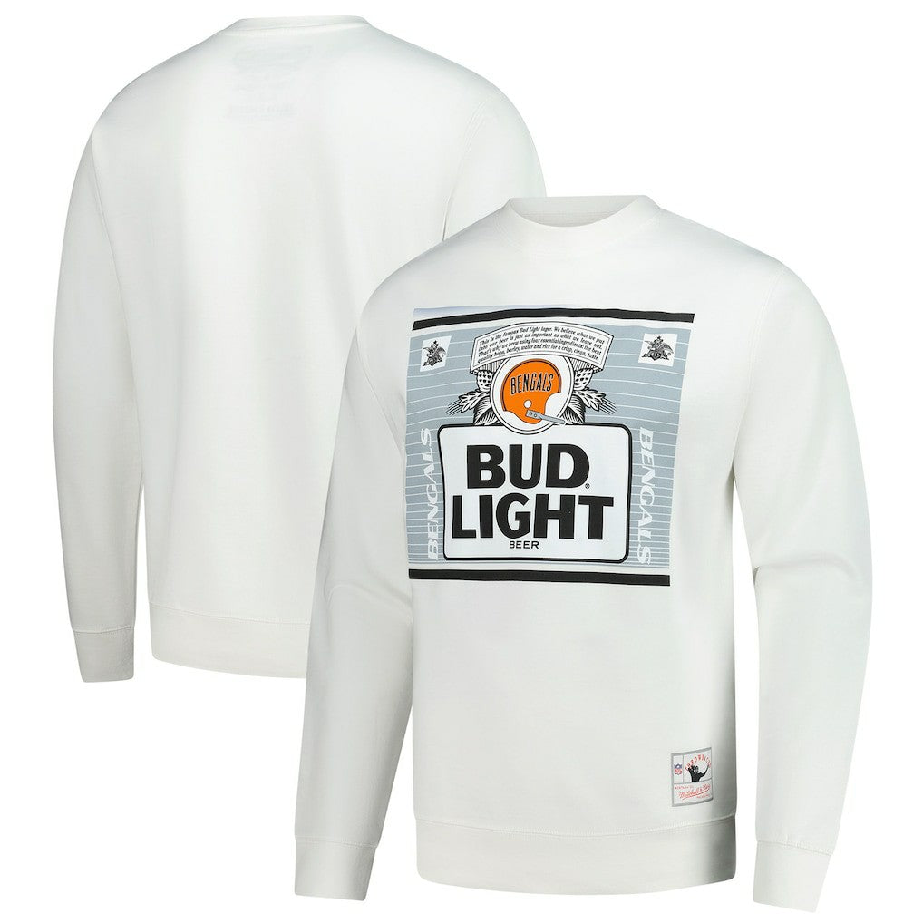 Cincinnati Bengals Mitchell & Ness x Bud Light The Crest Pullover Sweatshirt