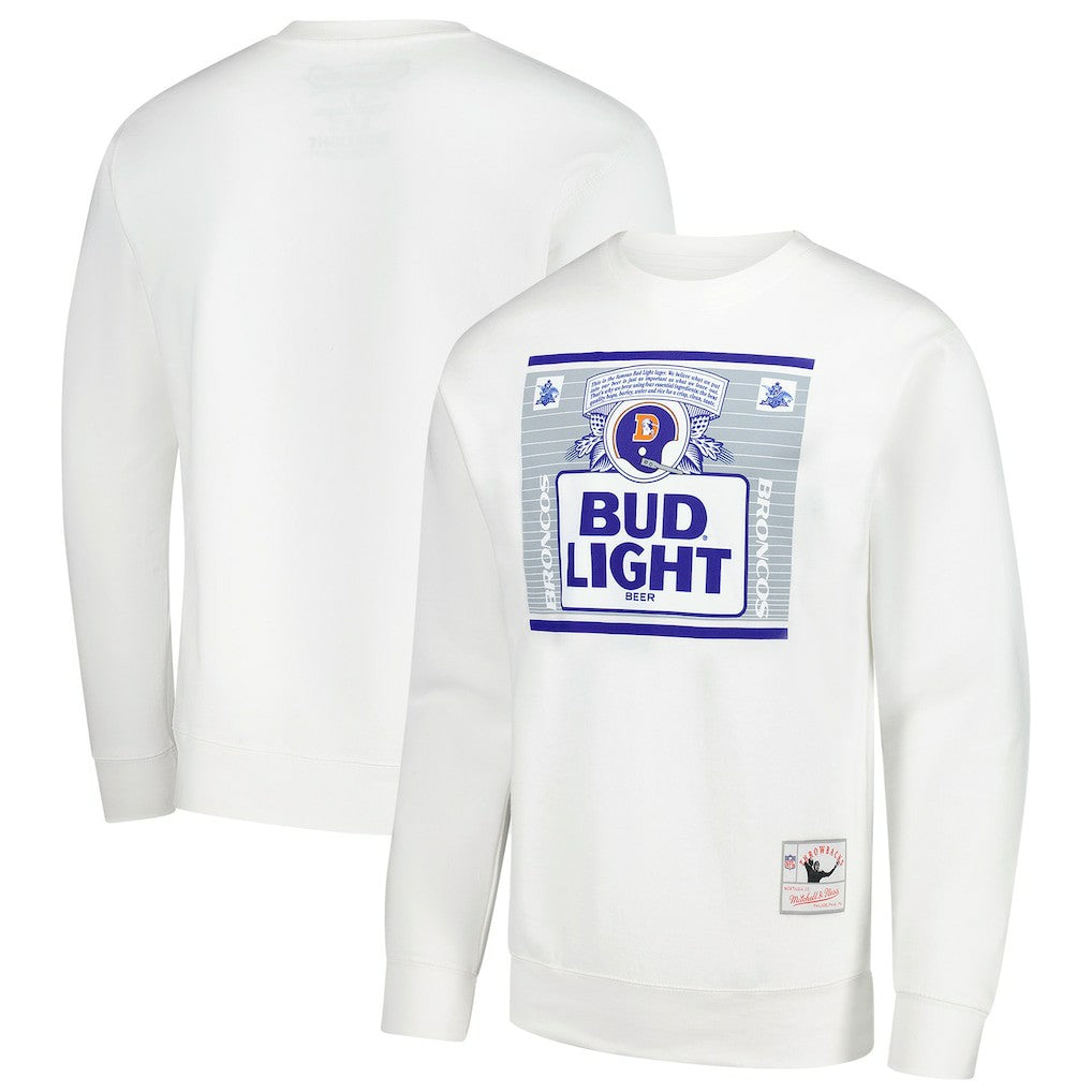 Denver Broncos Mitchell & Ness x Bud Light The Crest Pullover Sweatshirt