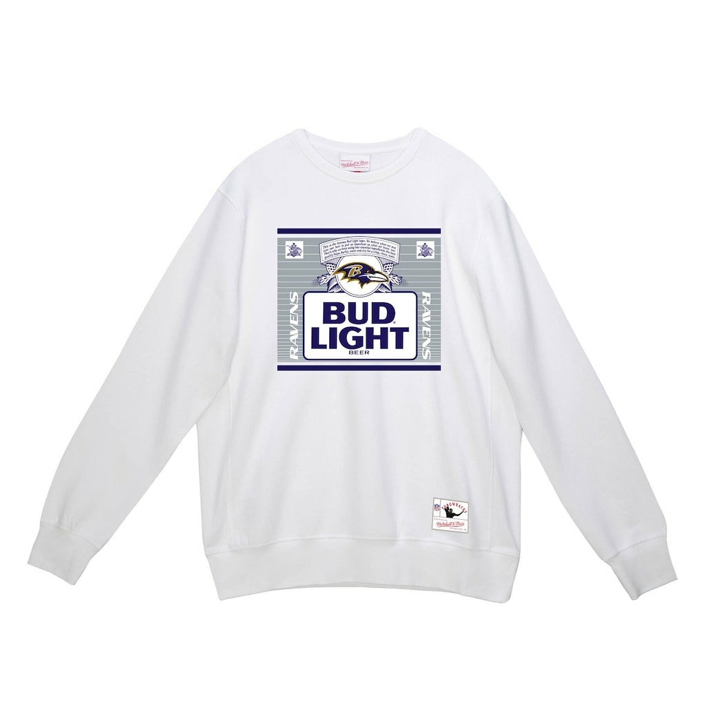 Baltimore Ravens Mitchell & Ness x Bud Light The Crest Pullover Sweatshirt