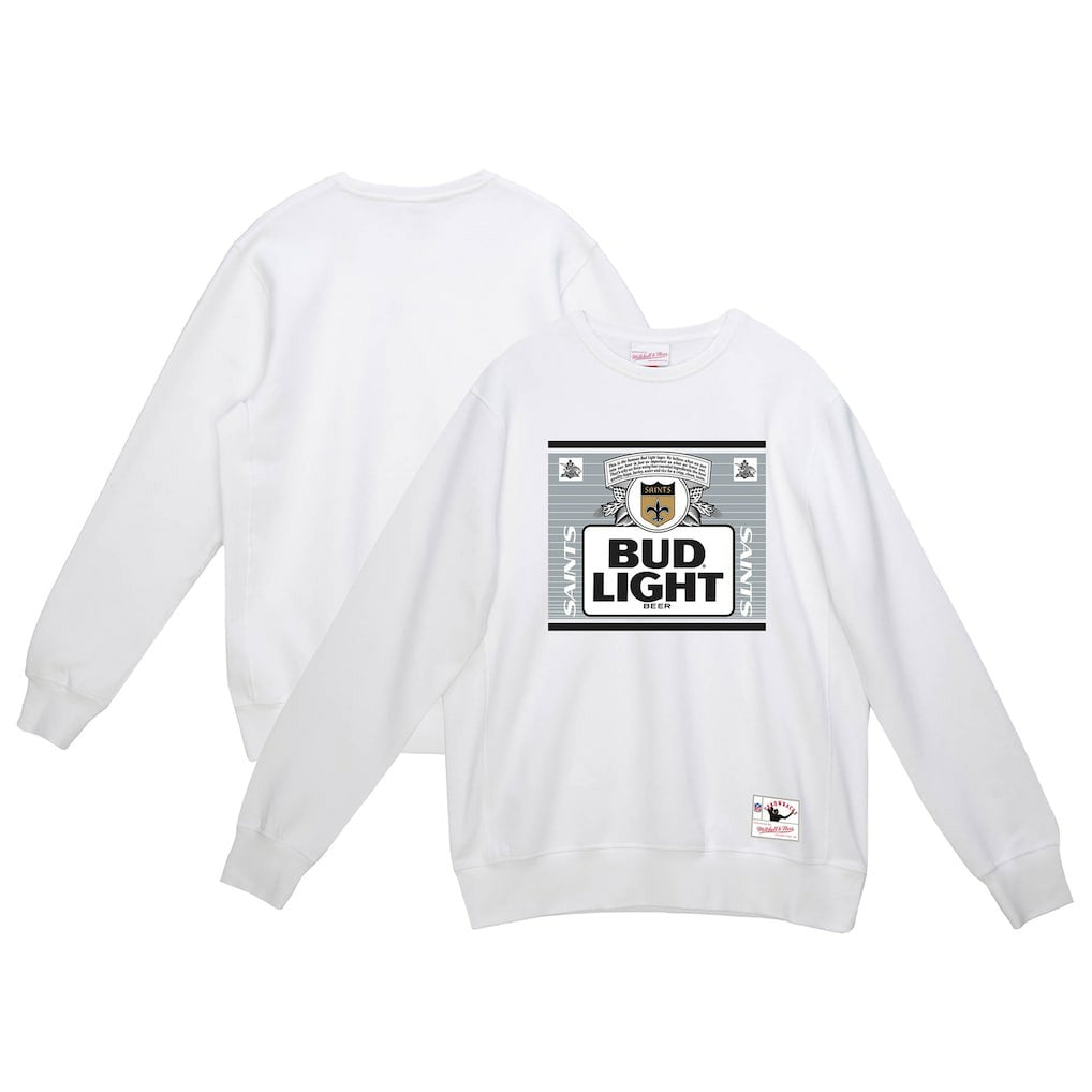New Orleans Saints Mitchell & Ness x Bud Light The Crest Pullover Sweatshirt
